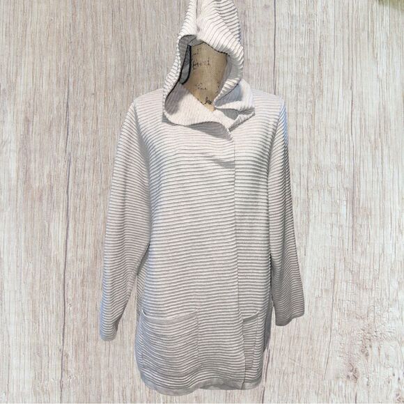 Evolution by Cyrus Hooded Open Font Cardigan - Picture 1 of 5